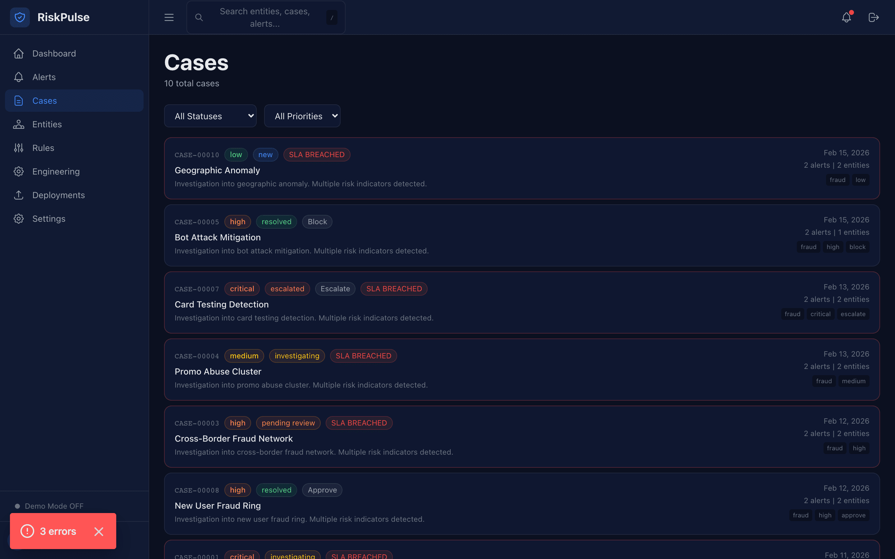 Case management workspace